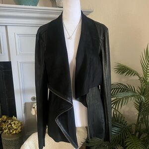 NWOT Kingston Grey Black Waterfall Faux Leather Jacket XL